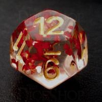 TDSO Confetti Butterfly Red & Gold D12 Dice
