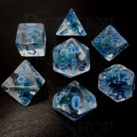 TDSO Encapsulated Flower Blue 7 Dice Polyset