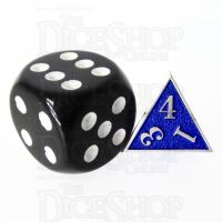 TDSO Metal Fire Forge Silver & Blue MINI 12mm D4 Dice