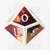 TDSO Metal Fire Forged Multi Colour Silver Orange Red & Yellow D10 Dice