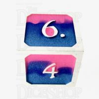 TDSO Metal Fire Forged Multi Colour Silver Blue Pink & Purple D6 Dice