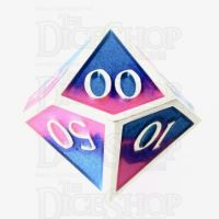 TDSO Metal Fire Forged Multi Colour Silver Blue Pink & Purple Percentile Dice