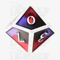 TDSO Metal Fire Forged Multi Colour Silver Black Purple & Red D10 Dice
