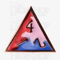 TDSO Metal Fire Forged Multi Copper Blue Red & White D4 Dice