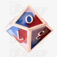 TDSO Metal Fire Forged Multi Copper Blue Red & White D10 Dice