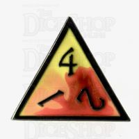 TDSO Metal Fire Forged Multi Black Nickel Orange Red & Yellow D4 Dice