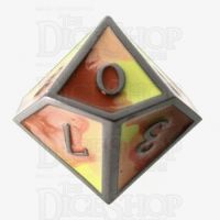 TDSO Metal Fire Forged Multi Black Nickel Orange Red & Yellow D10 Dice