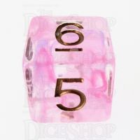 TDSO Pearl Swirl Pink & Purple with Gold D6 Dice