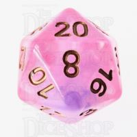 TDSO Pearl Swirl Pink & Purple with Gold D20 Dice