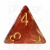 TDSO Pearl Swirl Black & Red with Gold D4 Dice