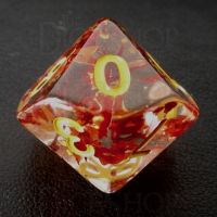 TDSO Confetti Butterfly Red & Yellow D10 Dice