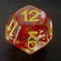 TDSO Confetti Butterfly Red & Yellow D12 Dice