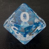 TDSO Confetti Butterfly Blue & White D10 Dice