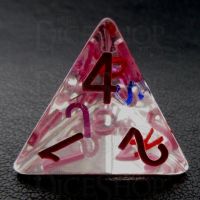 TDSO Confetti Alphabet Clear & Pink D4 Dice
