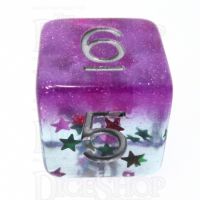 TDSO Confetti Layer Purple & Glitter D6 Dice