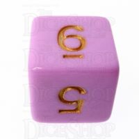 TDSO Pastel Opaque Pink & Gold D6 Dice