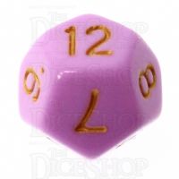 TDSO Pastel Opaque Pink & Gold D12 Dice
