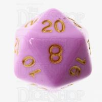 TDSO Pastel Opaque Pink & Gold D20 Dice