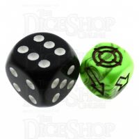 CLEARANCE D&G Marble Lime & Black Scatter 12mm D6