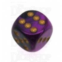 Chessex Gemini Black & Purple 16mm D6 Spot Dice