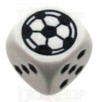 Koplow White Football Soccer Logo 18mm D6 Spot Dice