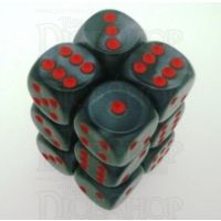 Chessex Velvet Black & Red 12 x D6 Dice Set