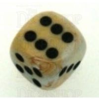 Chessex Marble Ivory & Black 16mm D6 Spot Dice