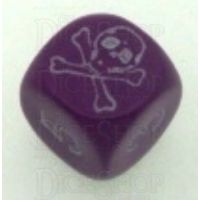 Koplow Opaque Purple & White Pirate Skull Crossbones Logo D6 Dice