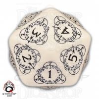 Q Workshop Card Game Level Counter Ivory & Black Countdown D20 Dice