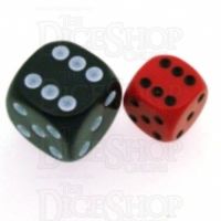 Chessex Opaque Red & Black 12mm D6 Spot Dice