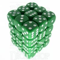 Chessex Opaque Green & White 36 x D6 Dice Set