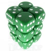 Chessex Opaque Green & White 12 x D6 Dice Set