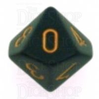 Chessex Opaque Black & Gold D10 Dice
