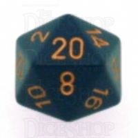 Chessex Opaque Dusty Blue & Gold D20 Dice