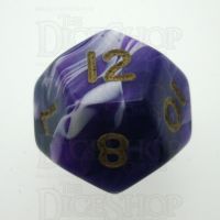 D&G Marble Purple & White D12 Dice