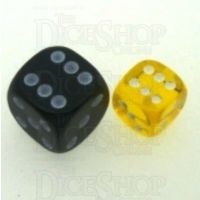 Chessex Translucent Yellow & White 12mm D6 Spot Dice