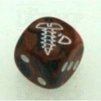Chessex Gemini Black & Copper SCREWED Logo D6 Spot Dice
