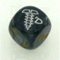 Chessex Lustrous Black SCREWED Logo D6 Spot Dice