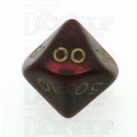 D&G Pearl Red & Gold Percentile Dice