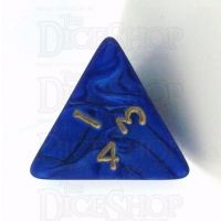 D&G Pearl Blue & Gold D4 Dice