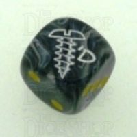Chessex Vortex Black & Yellow SCREWED Logo D6 Spot Dice