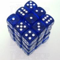 Chessex Translucent Blue & White 36 x D6 Dice Set