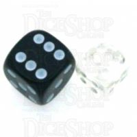 Chessex Translucent Clear & White 12mm D6 Spot Dice