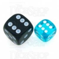 Chessex Translucent Teal & White 12mm D6 Spot Dice