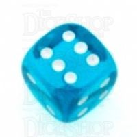 Chessex Translucent Teal & White 16mm D6 Spot Dice