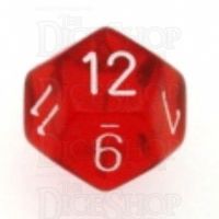 Chessex Translucent Red & White D12 Dice