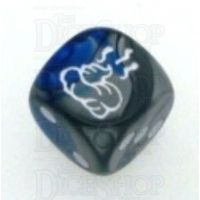 Chessex Gemini Blue & Steel SHIT Logo D6 Spot Dice