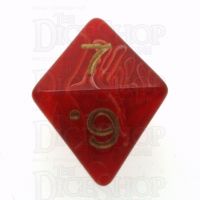 D&G Marble Red & White D8 Dice