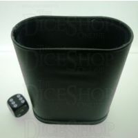 Koplow Black Plastic Fabric Lined Oval Dice Cup - 75mm High