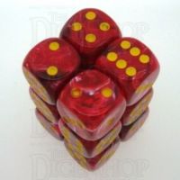 Chessex Vortex Red & Yellow 12 x D6 Dice Set - Discontinued